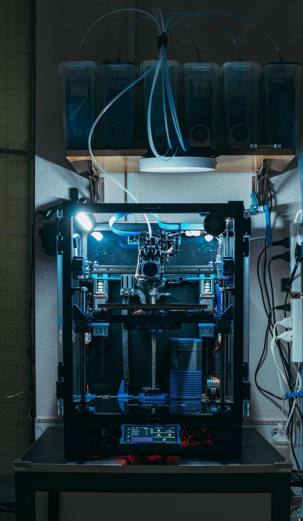 A 3D printer mid-print